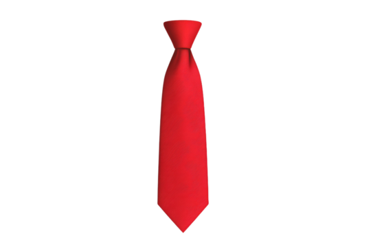 Red tie with a pattern on it