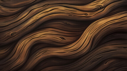 Natural wood texture with smooth curves and rich grain patterns in dark tones displaying organic beauty and timeworn charm. Time-Torn Landscapes. Illustration