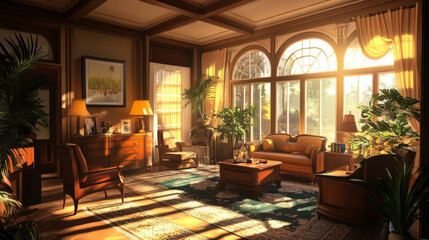 Fototapeta premium Isometric interior gallery