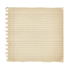 Blank Torn Lined Sheet of Paper with Spiral Edges and Vintage Style