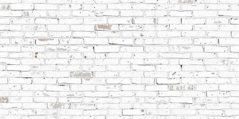 Fototapeta premium Pristine Whitewash: Shabby Chic Brickwork Masterpiece