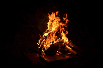 fire in the fireplace