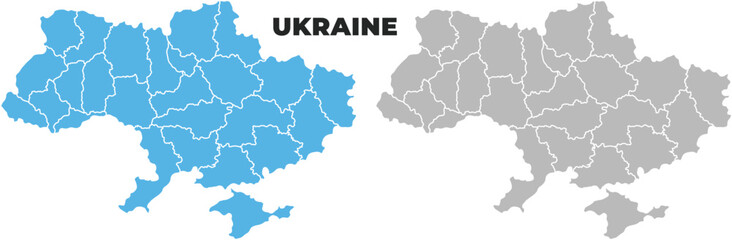 Ukraine simple maps flat illustration