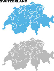 Switzerland simple maps flat illustration