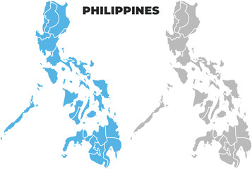 Obraz premium Philippines simple maps flat illustration