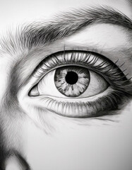 Fototapeta premium Charcoal drawing of an eye