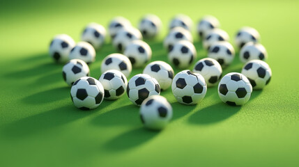 Fototapeta premium The question mark out of soccer balls. The figure of balls. 3D.