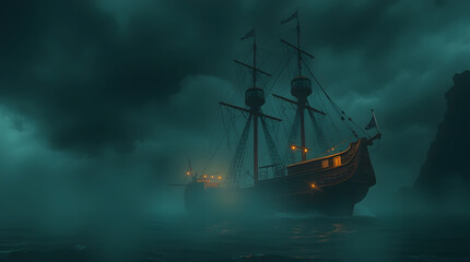 ship in the sea