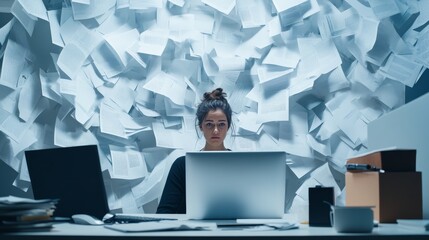 Annoyed user with excessive pop-up ads. Featuring a computer screen filled with interruptions