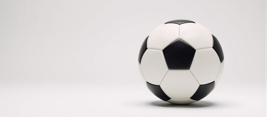 Soccer ball moving against plain white backdrop