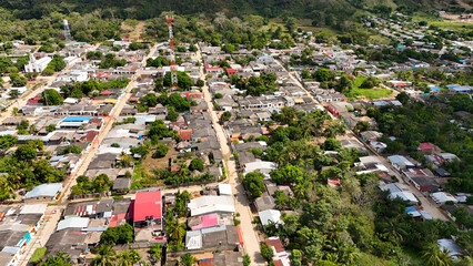Foto aérea que muestra el Municipio de San Carlos, en  el departamento de Córdoba en Colombia.
