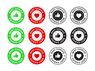 Best choice signs set. Sticker best choice