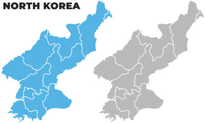 Fototapeta premium North Korea simple maps flat illustration