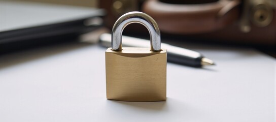 Naklejka premium Tiny lock securing financial investments