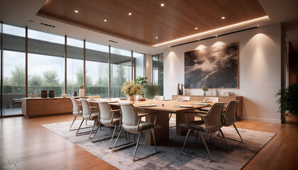 Fototapeta premium Sala de Jantar renderizada.