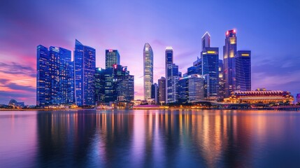 Singapore Skyline at Dusk: A Stunning Cityscape