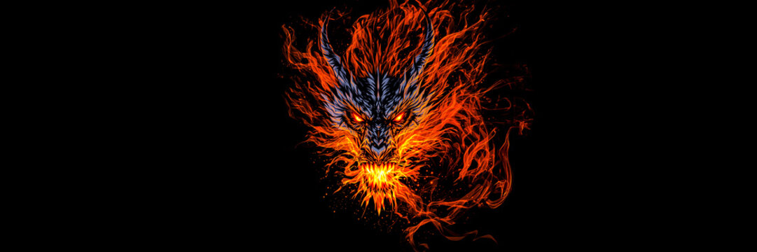 dragon head fire face breathing burning power