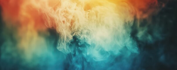Vibrant abstract smoke in warm and cool tones