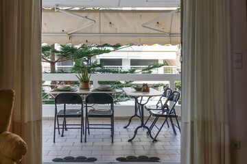 Antique interior in a large Greek house