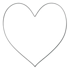 Minimalist Thin Black Line Heart Icon - Transparent PNG for Versatile Graphic Design and Creative Projects, Ideal for Websites, Social Media, and Digital Content