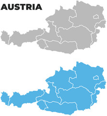 Obraz premium Austria simple maps flat illustration