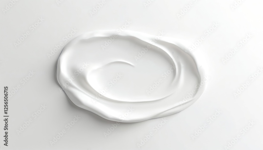Poster 3d render illustration of white cosmetic cream swirl on white background. three-dimensional abstract