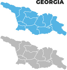 Georgia simple maps flat illustration