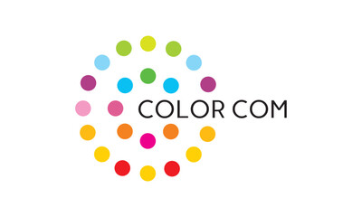 Color dots circle logo design showcases dynamic creativity and vibrant artistry with a stylish, structured brand identity corporate image editable vector.