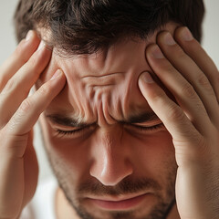 Closeup portrait of a man experiencing a headache