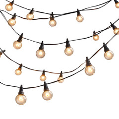 Twinkling String Lights for Festive Ambiance on white background
