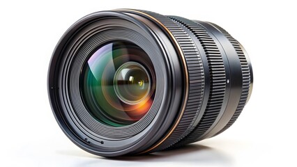Professional Camera Lens Isolated on White Background