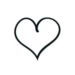 Minimalist Thin Black Line Heart Icon - Transparent PNG for Versatile Graphic Design and Creative Projects, Ideal for Websites, Social Media, and Digital Content