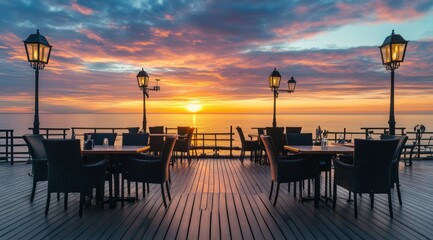 Romantic Sunset Dinner on a Pier