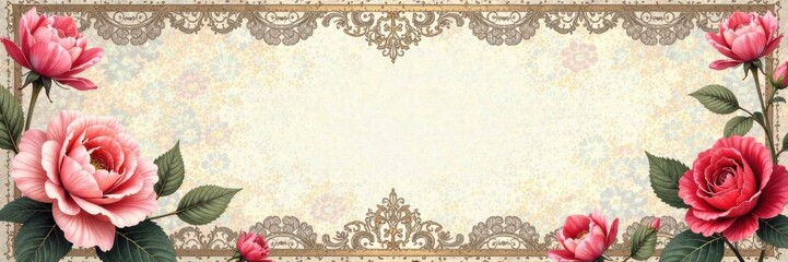 Delicate lace overlay with classic Paris-style lettering and intricate floral patterns , Lettering, Paris