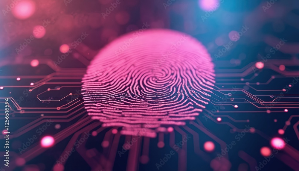 Poster biometric fingerprint authentication close-up. secure entry with high-tech security features for pro