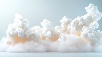 White cloudscape, soft light, studio background, design element