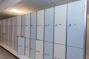 Contemporary and Modern Lockers Designed for Use in a Spacious and Organized Hallway Area