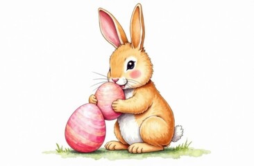 easter bunny with easter eggs