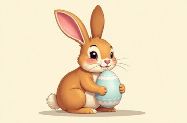 easter bunny with easter eggs