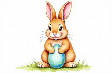 easter bunny with easter eggs