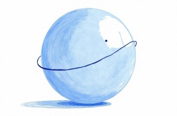 blue ball on white background