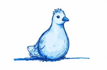 blue bird on white background