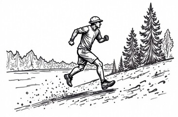 a man running down the slope