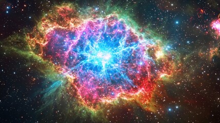 Massive Supernova Explosion with Vibrant Cosmic Colors