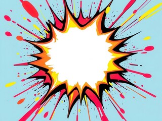 Vibrant and colorful pop art image effect of a comic book style explosion, explosion, retro