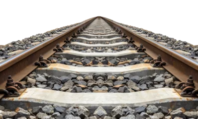 Poster PNG Railroad tracks leading into horizon
