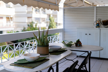 Antique interior in a large Greek house