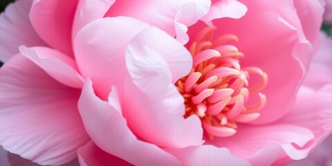 Obraz premium Pink peony flowers blooming in full bloom, creating a beautiful background, background, close-up, petal