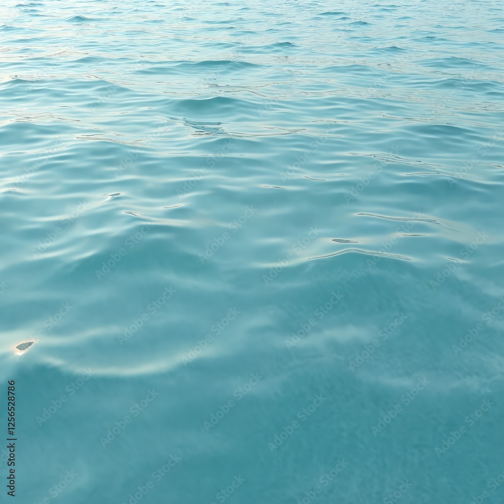 Poster seamless texture of calm turquoise lake water. soft sunlight reflections on smooth wavy surface, nat