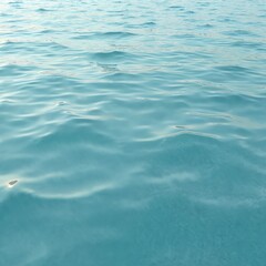 Fototapeta premium Seamless texture of calm turquoise lake water. Soft sunlight reflections on smooth wavy surface, nature pattern. Transparent liquid with ripples, underwater view. Clean shiny vacation background.